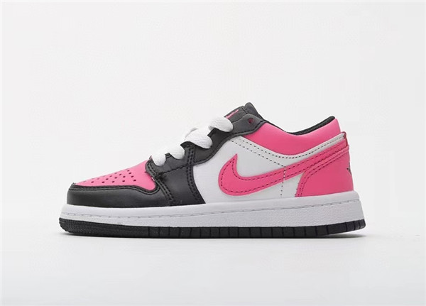 Youth Running Weapon Air Jordan 1 Pink/Black/White Low Top Shoes 080